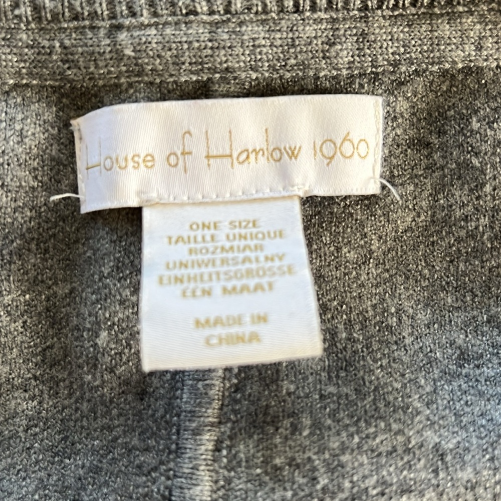 House of Harlow 1960 Gray V-Neck Poncho Sweater - Picture 7 of 7